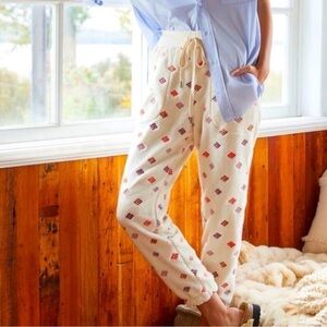 Anthropologie Daily Practice Fleece Joggers with embroidery. Size Small.